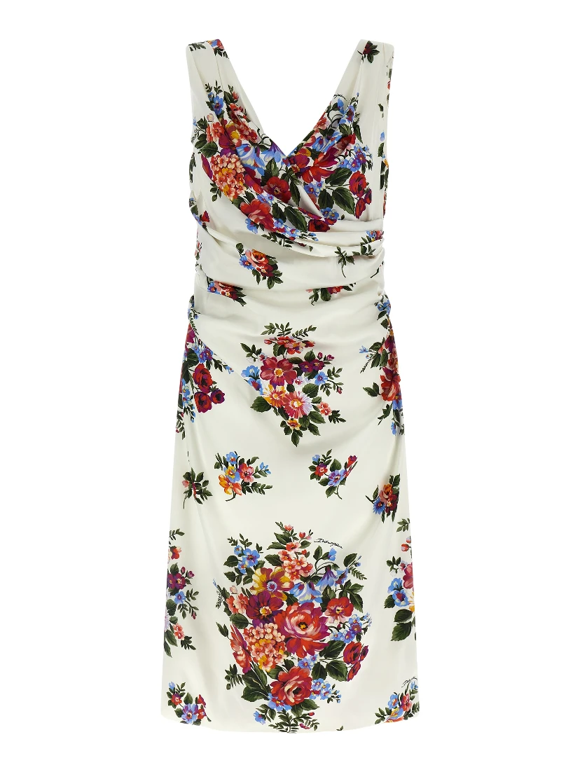 White Viscose Midi Dress