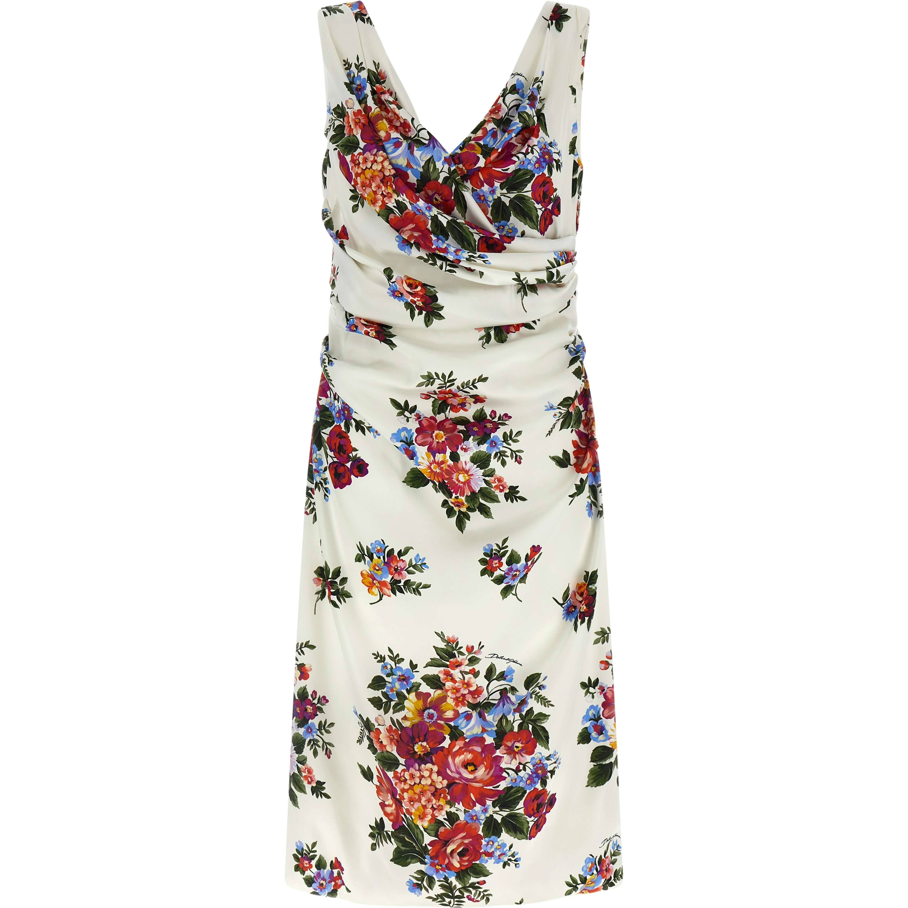 White Viscose Midi Dress