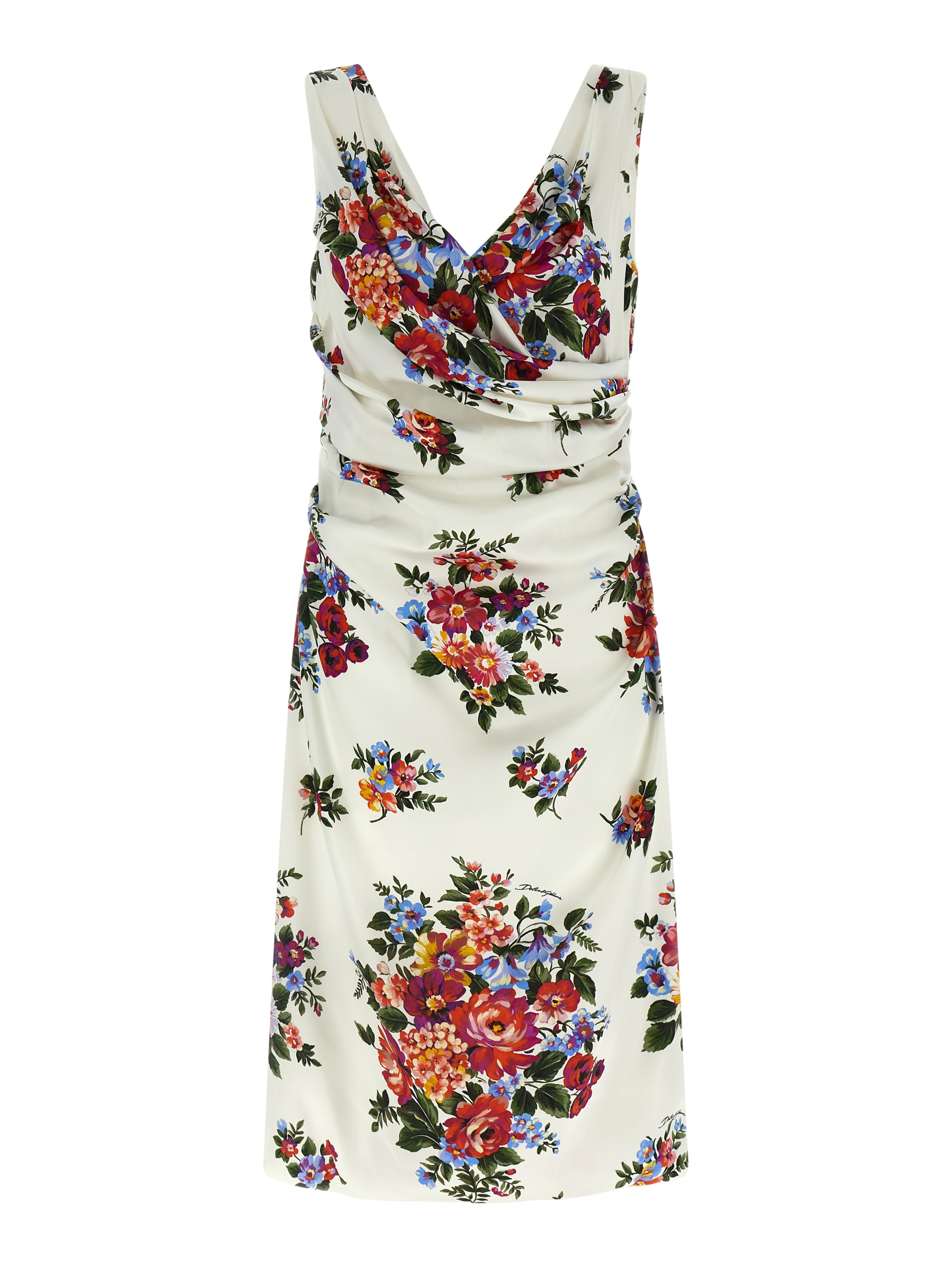 White Viscose Midi Dress