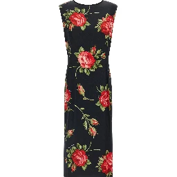 Black Viscose Midi Dress