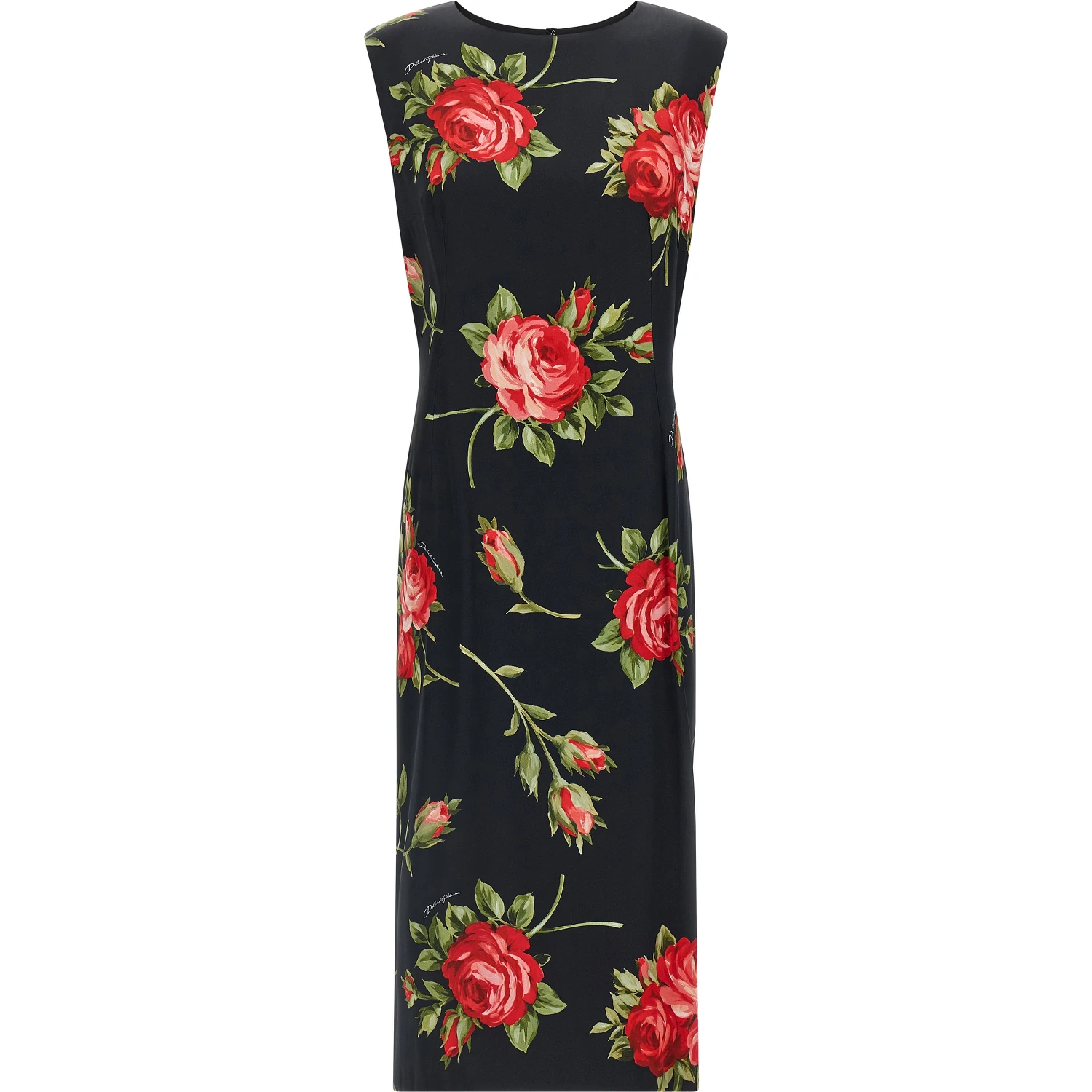 Black Viscose Midi Dress