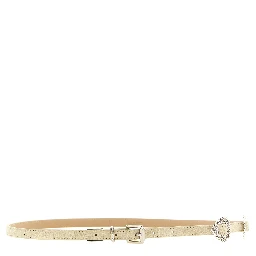 Beige Calfskin Thin Belt