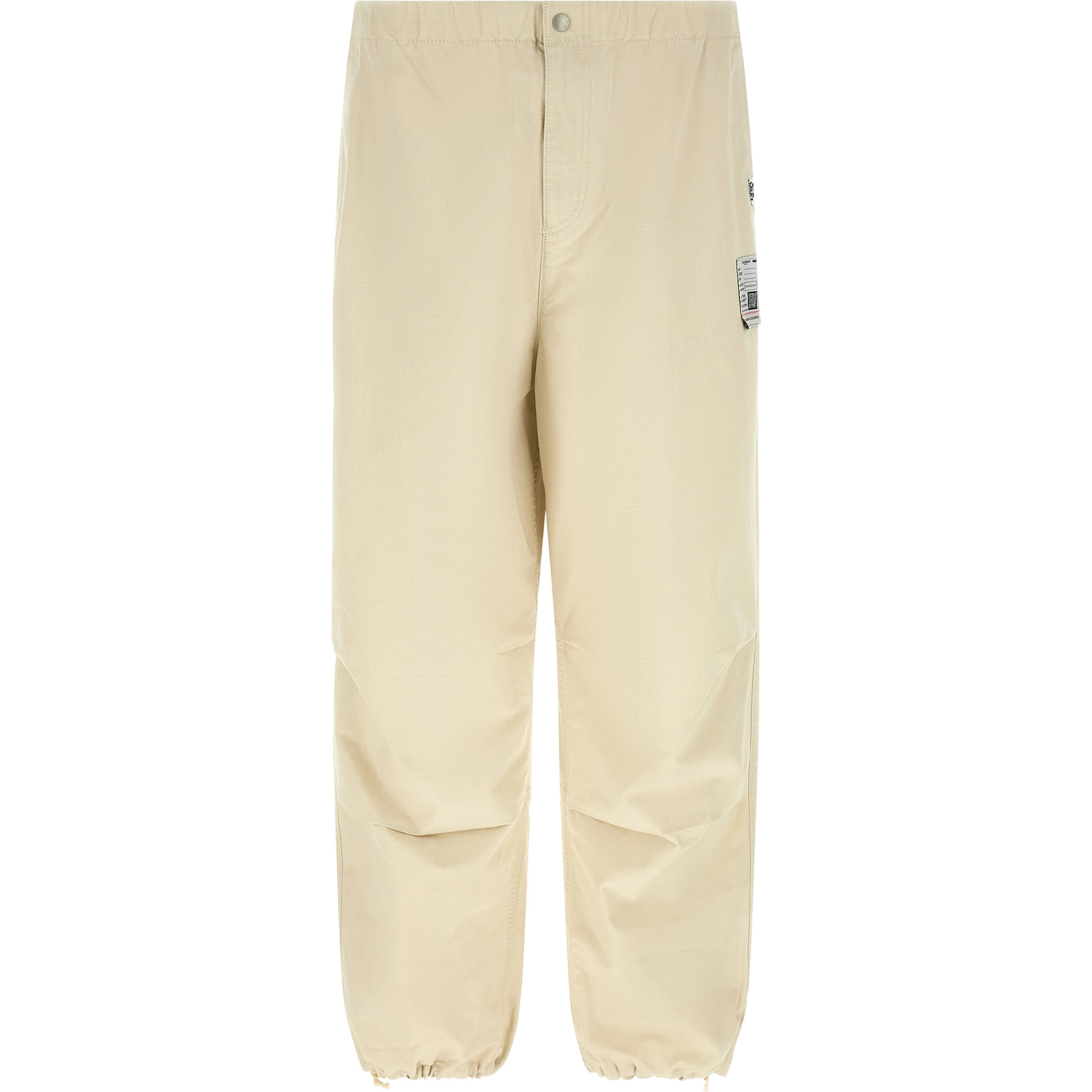 Beige Cotton Athletic Pants