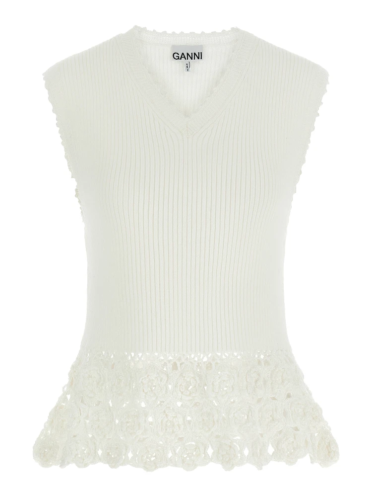 White Organic Cotton Sleeveless Jacket