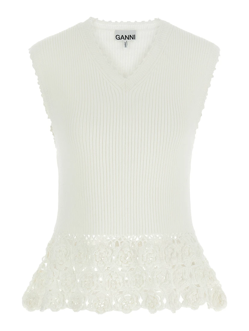 White Organic Cotton Sleeveless Jacket