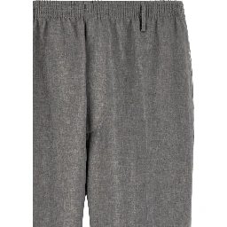 Gray Polyester Casual Pants