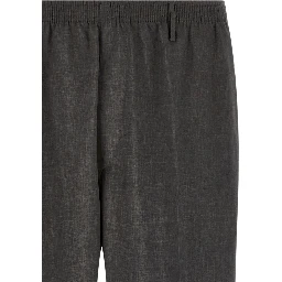 Gray Polyester Casual Pants