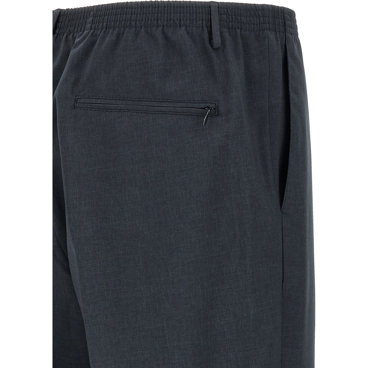 Black Polyester Casual Pants