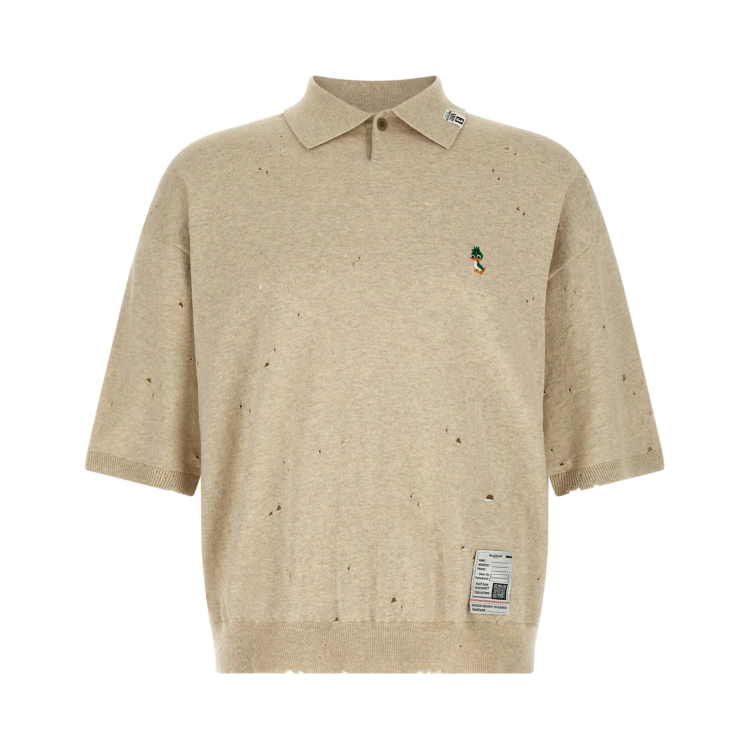 Beige Cotton Polo Shirt