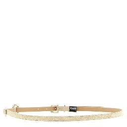 Beige Calfskin Thin Belt