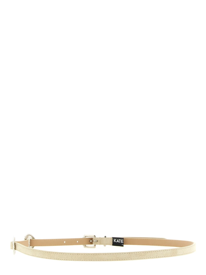 Beige Calfskin Thin Belt
