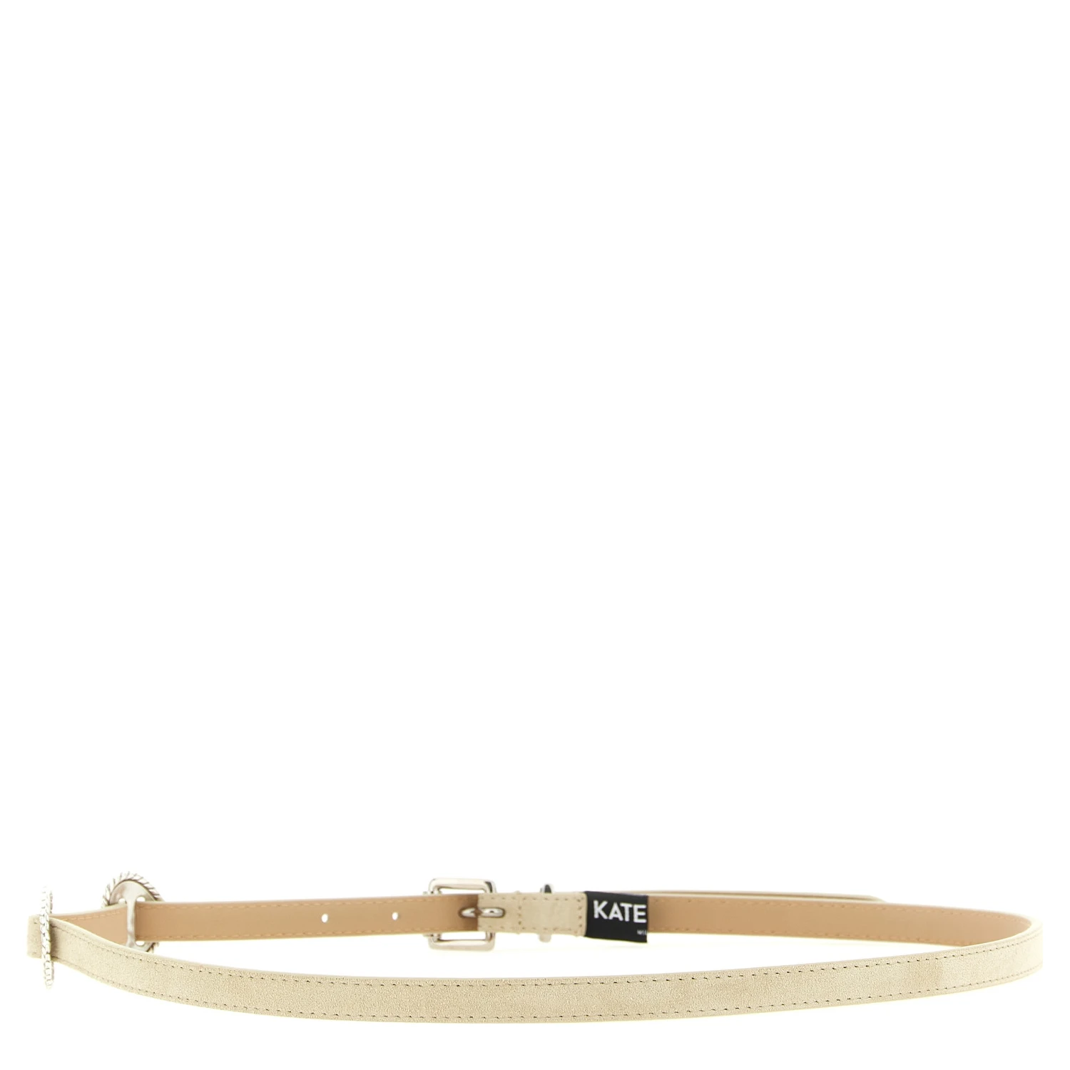 Beige Calfskin Thin Belt