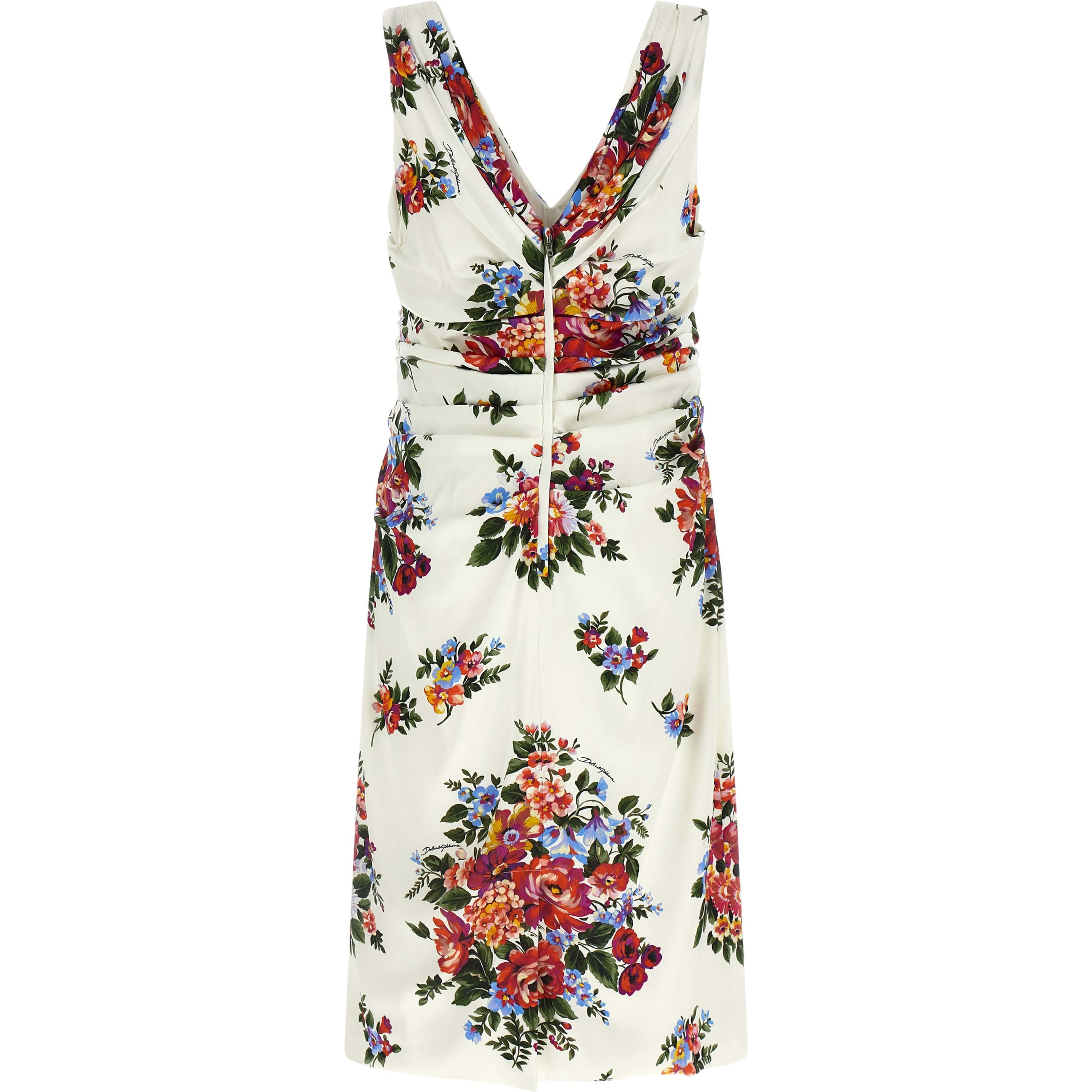 White Viscose Midi Dress