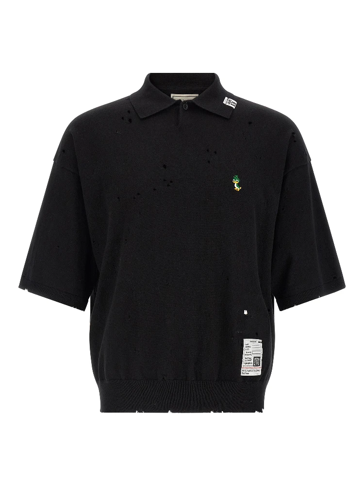 Black Cotton Polo Shirt