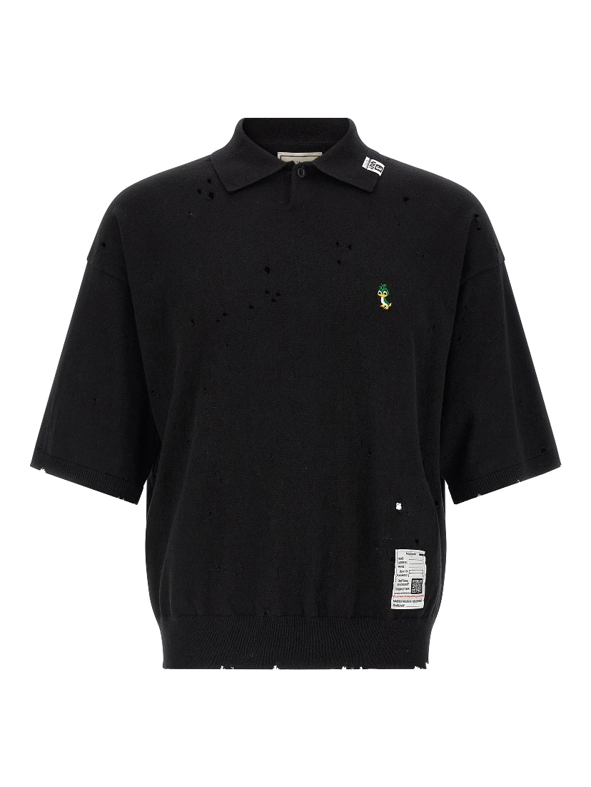 Black Cotton Polo Shirt