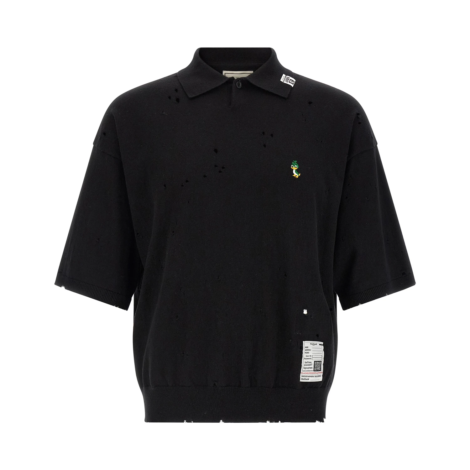 Black Cotton Polo Shirt