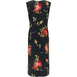 Black Viscose Midi Dress
