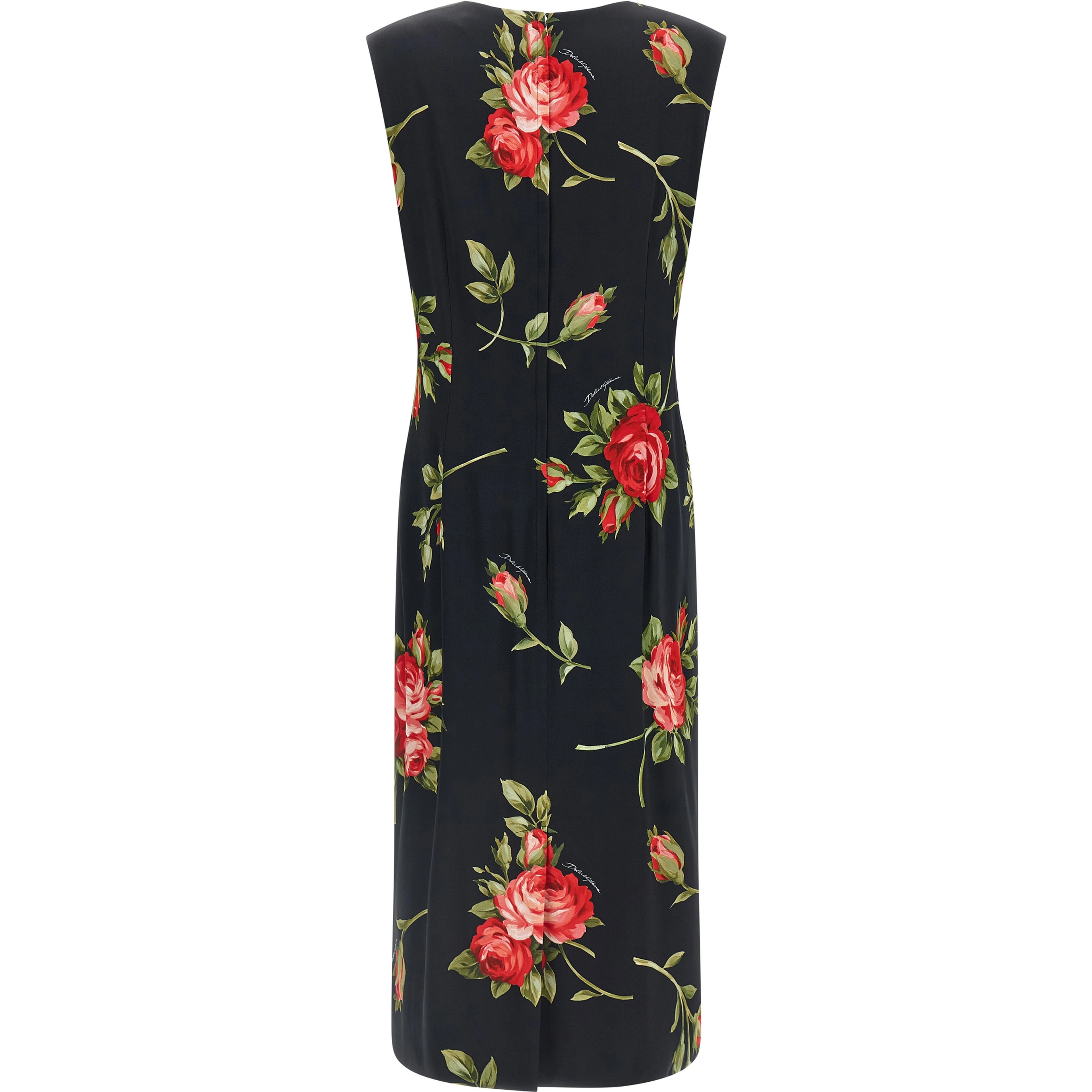 Black Viscose Midi Dress