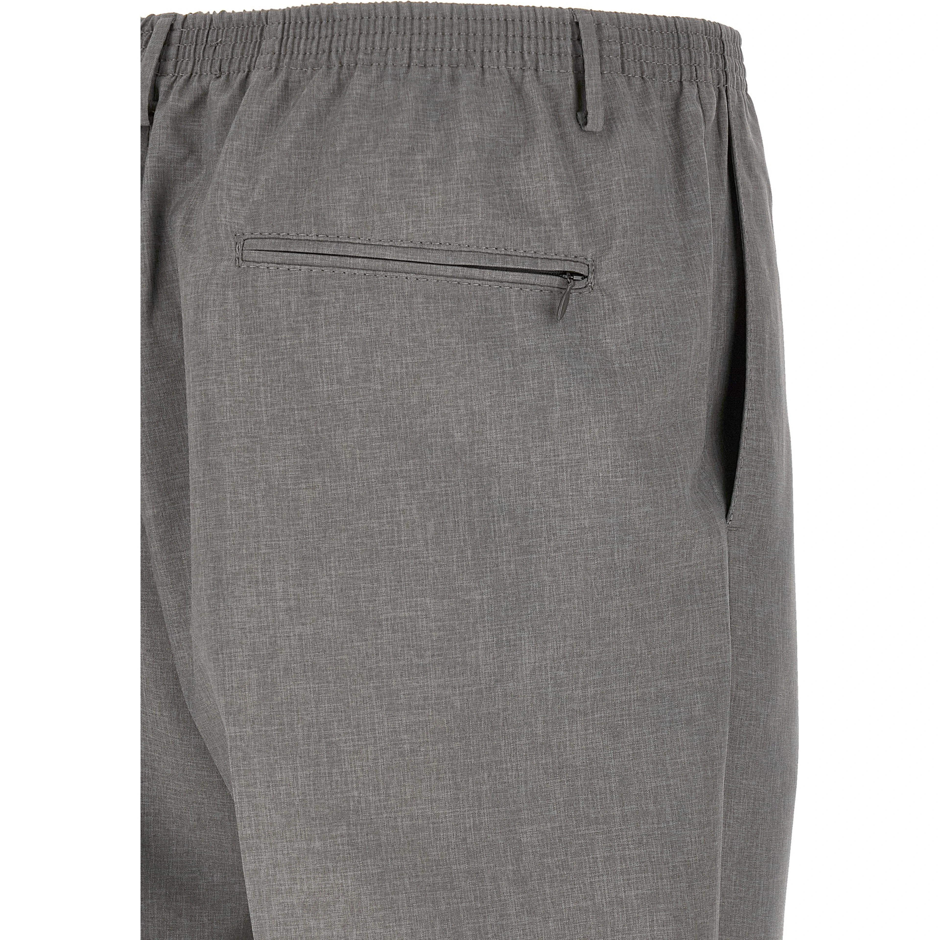 Gray Polyester Casual Pants