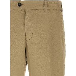Beige Linen Casual Pants