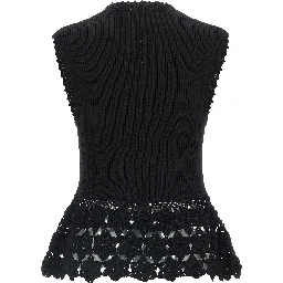 Black Organic Cotton Sleeveless Jacket