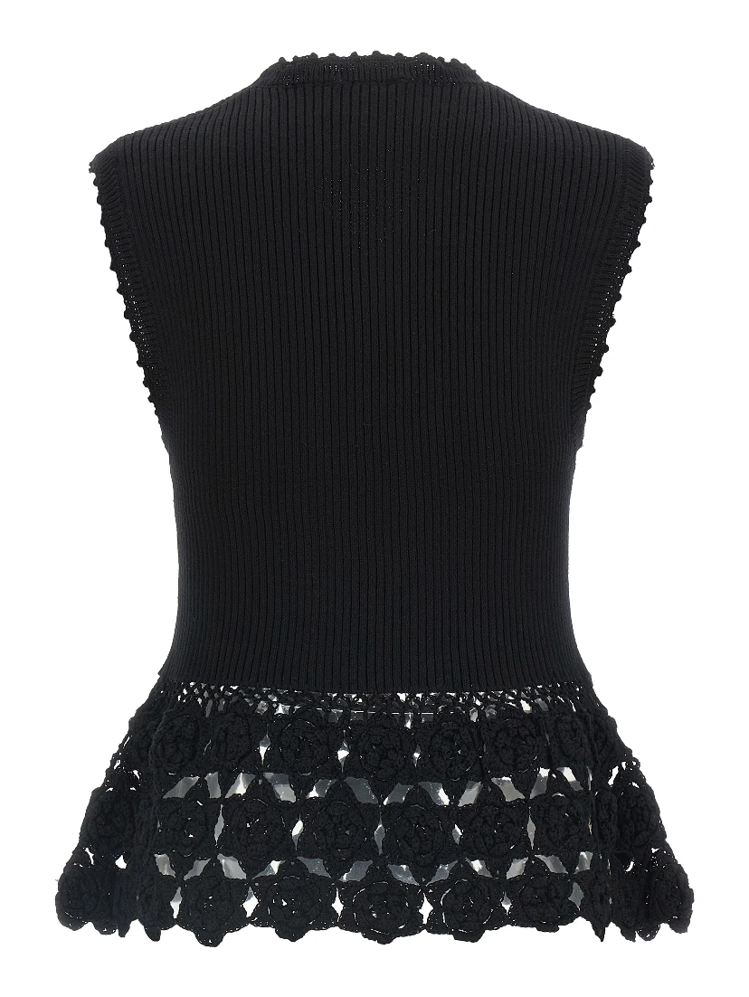Black Organic Cotton Sleeveless Jacket