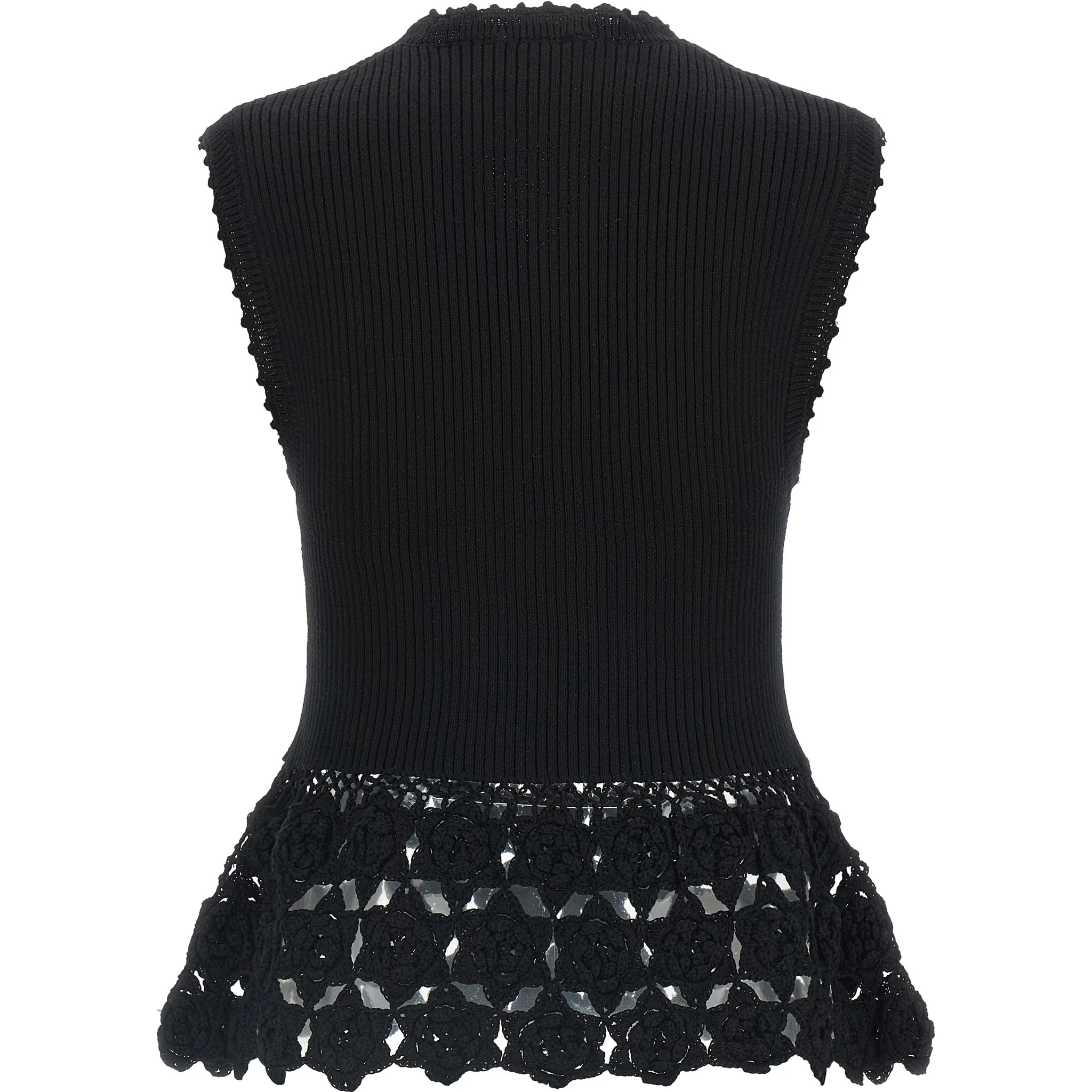 Black Organic Cotton Sleeveless Jacket