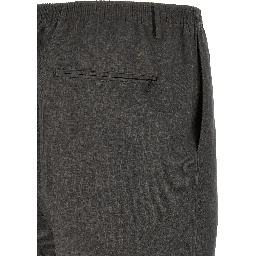 Gray Polyester Casual Pants