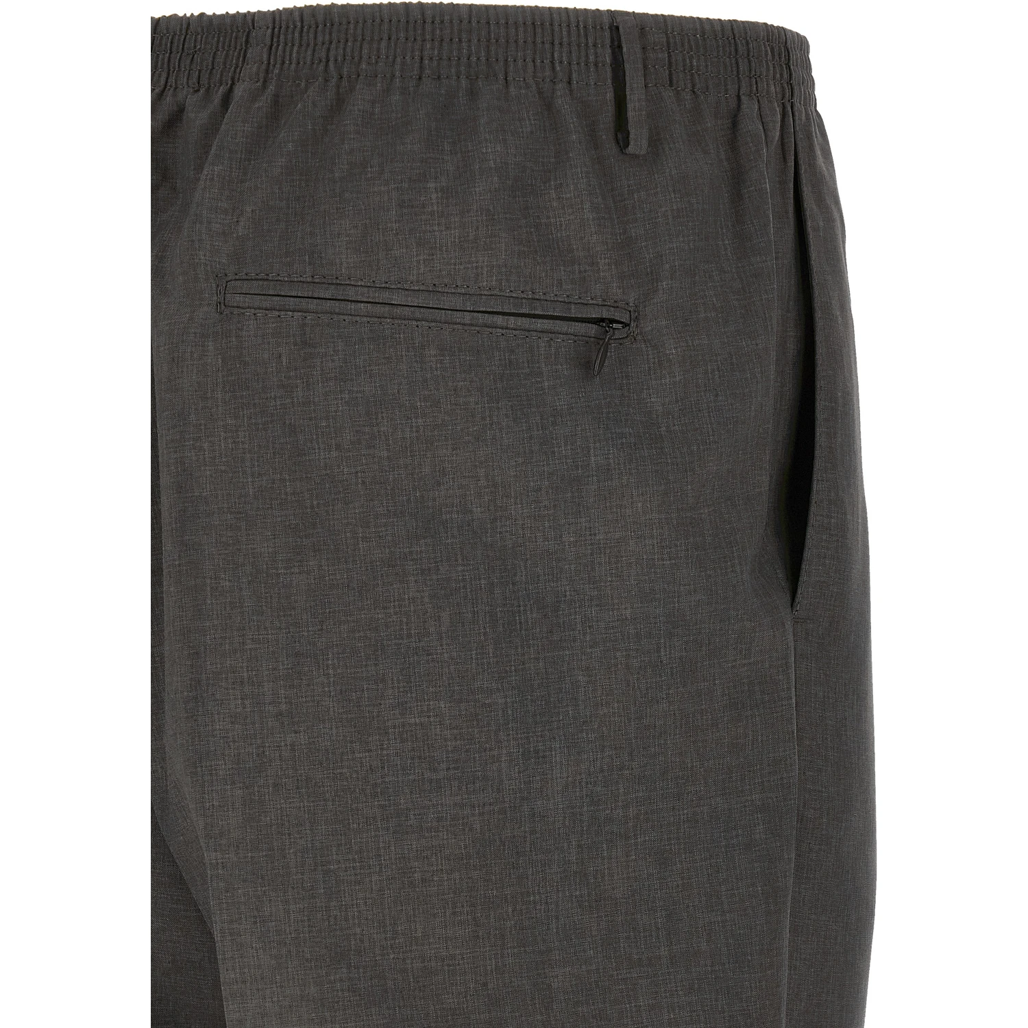 Gray Polyester Casual Pants