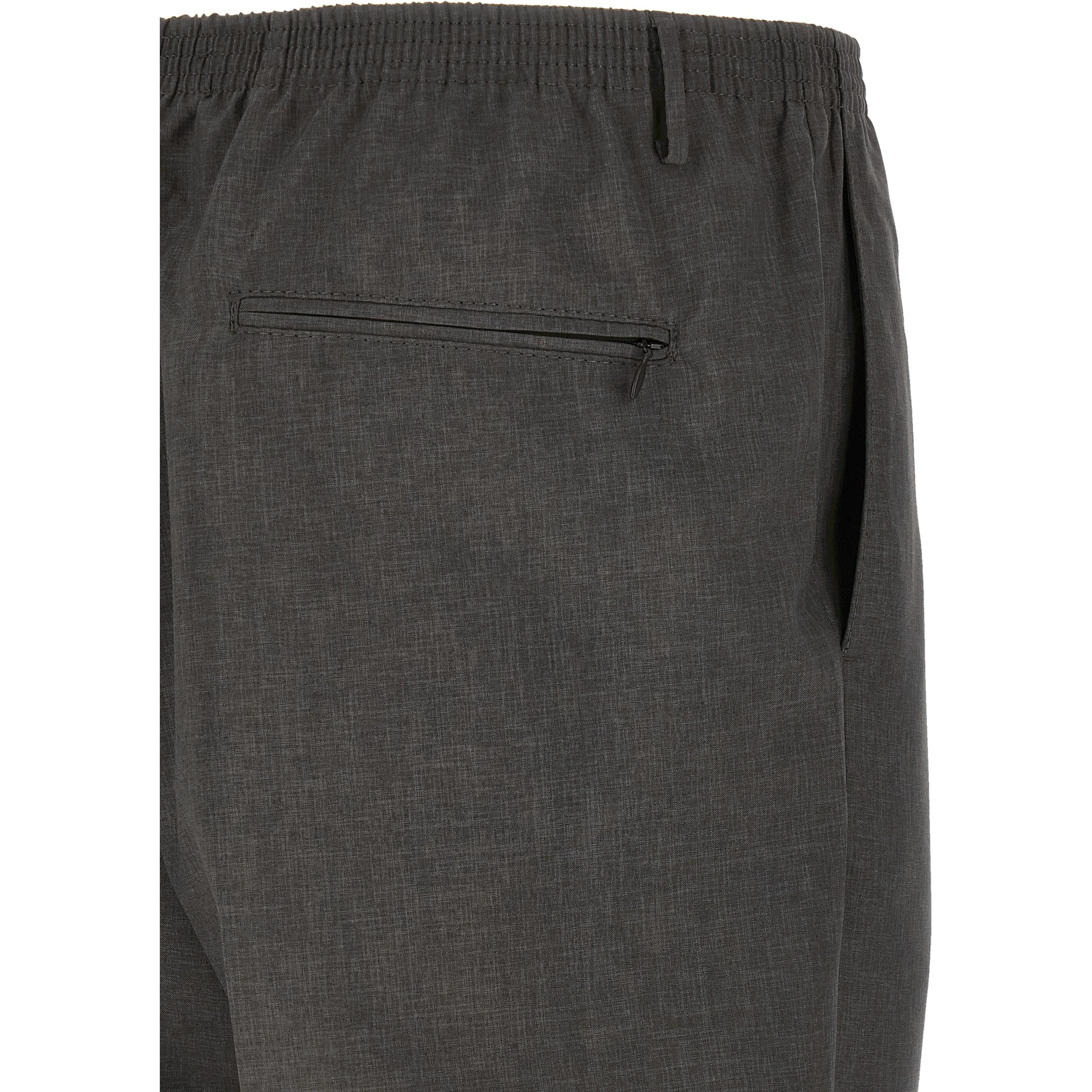 Gray Polyester Casual Pants