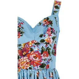 Blue Cotton Long Dress