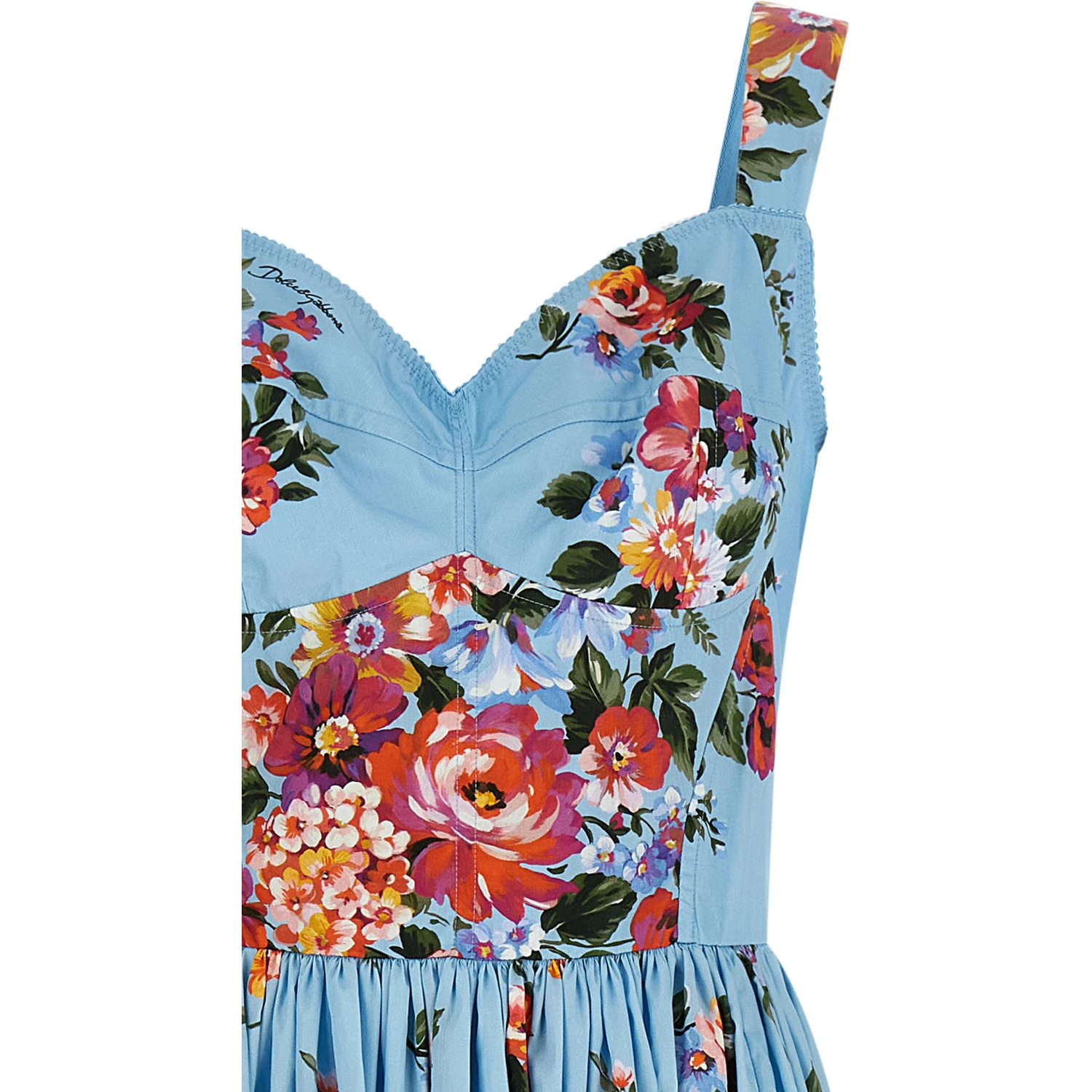 Blue Cotton Long Dress