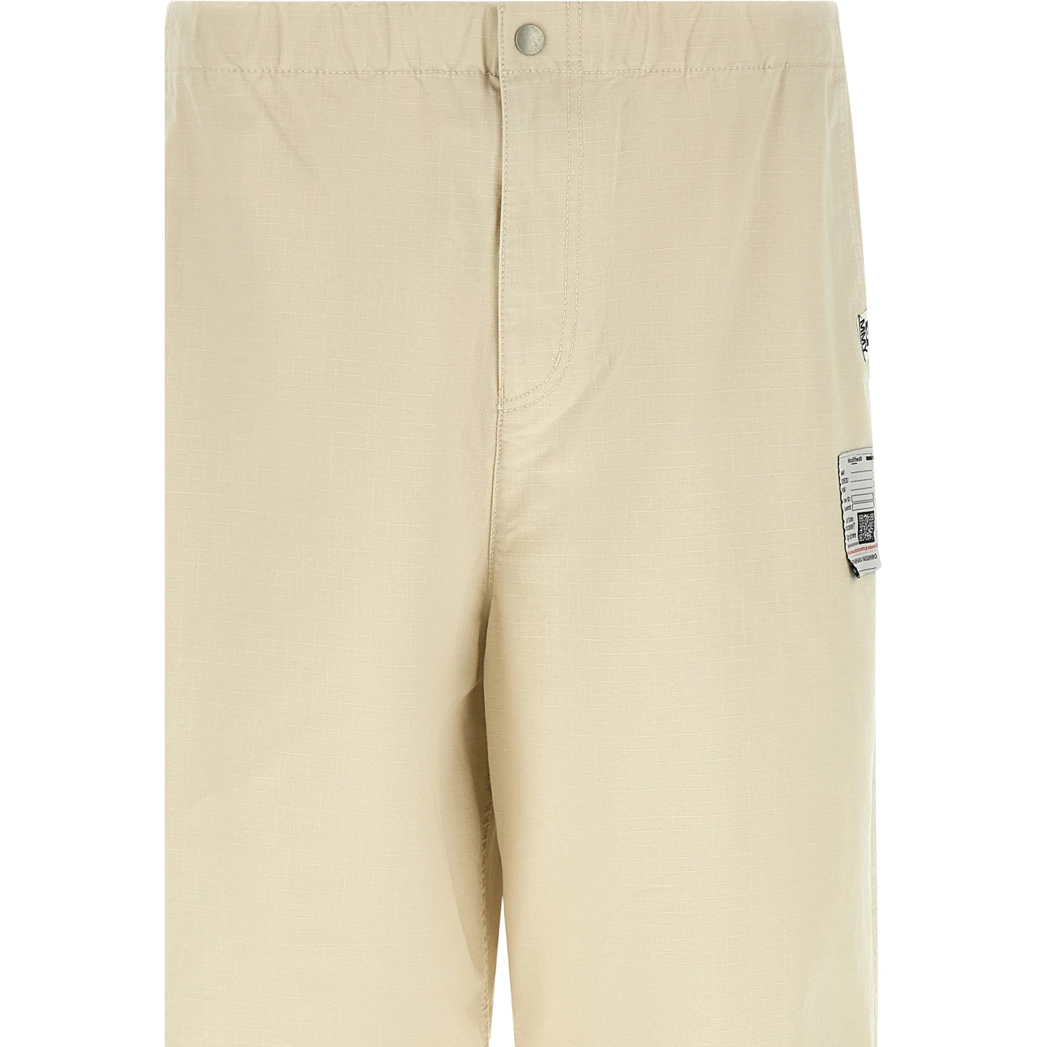 Beige Cotton Athletic Pants