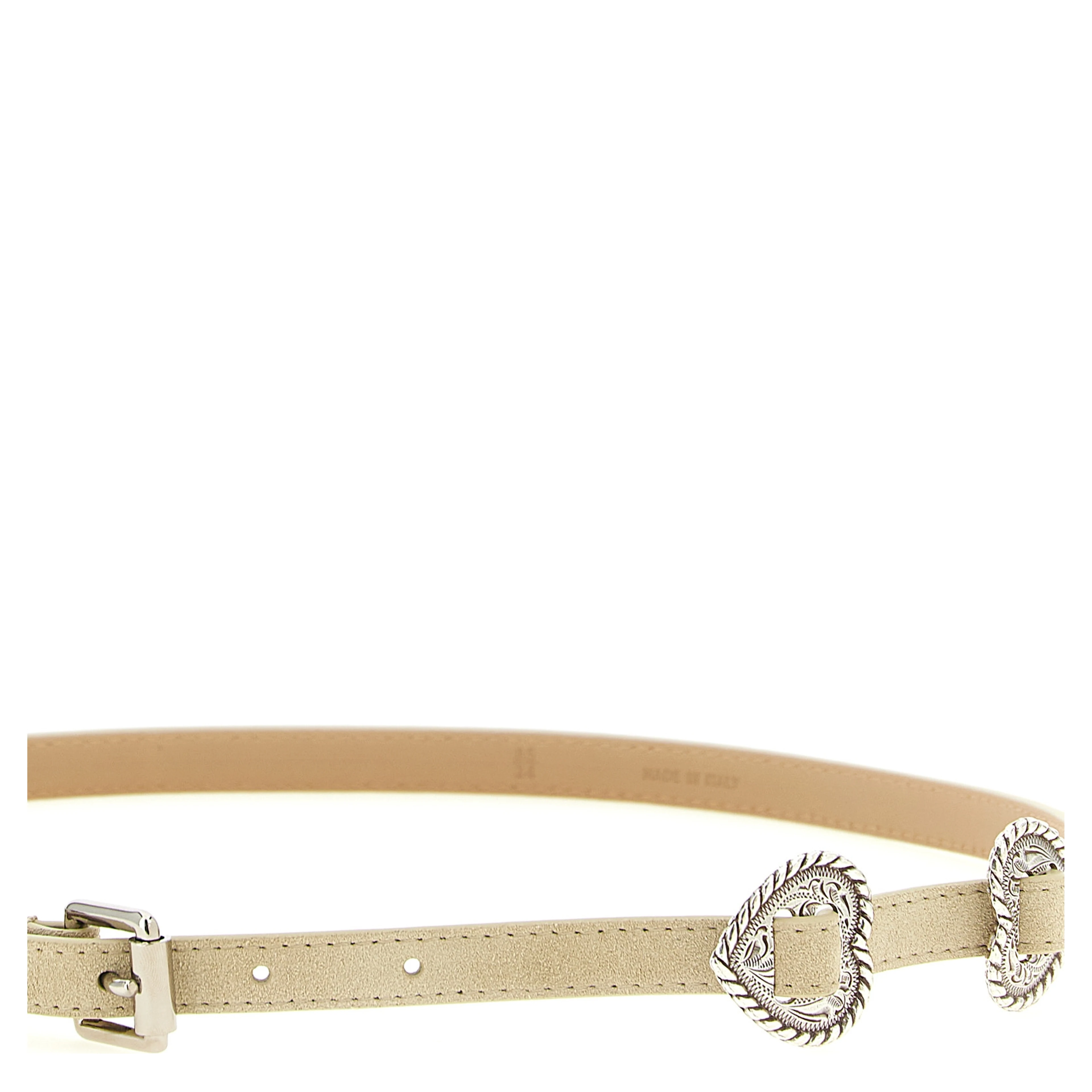 Beige Calfskin Thin Belt