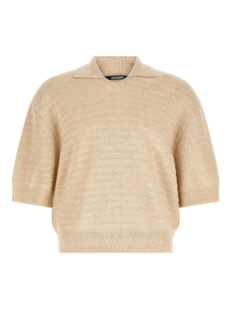 Beige Cotton Polo Shirt