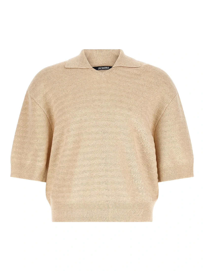 Beige Cotton Polo Shirt