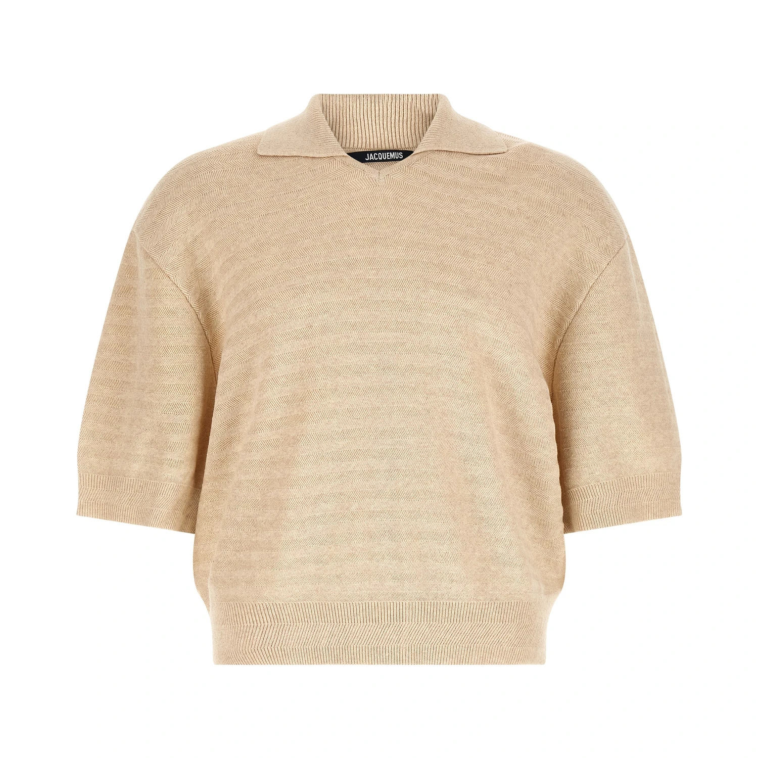Beige Cotton Polo Shirt