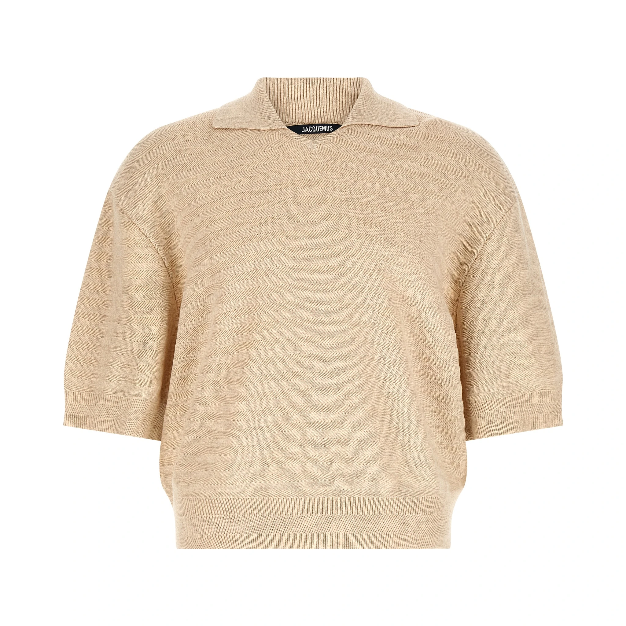 Beige Cotton Polo Shirt