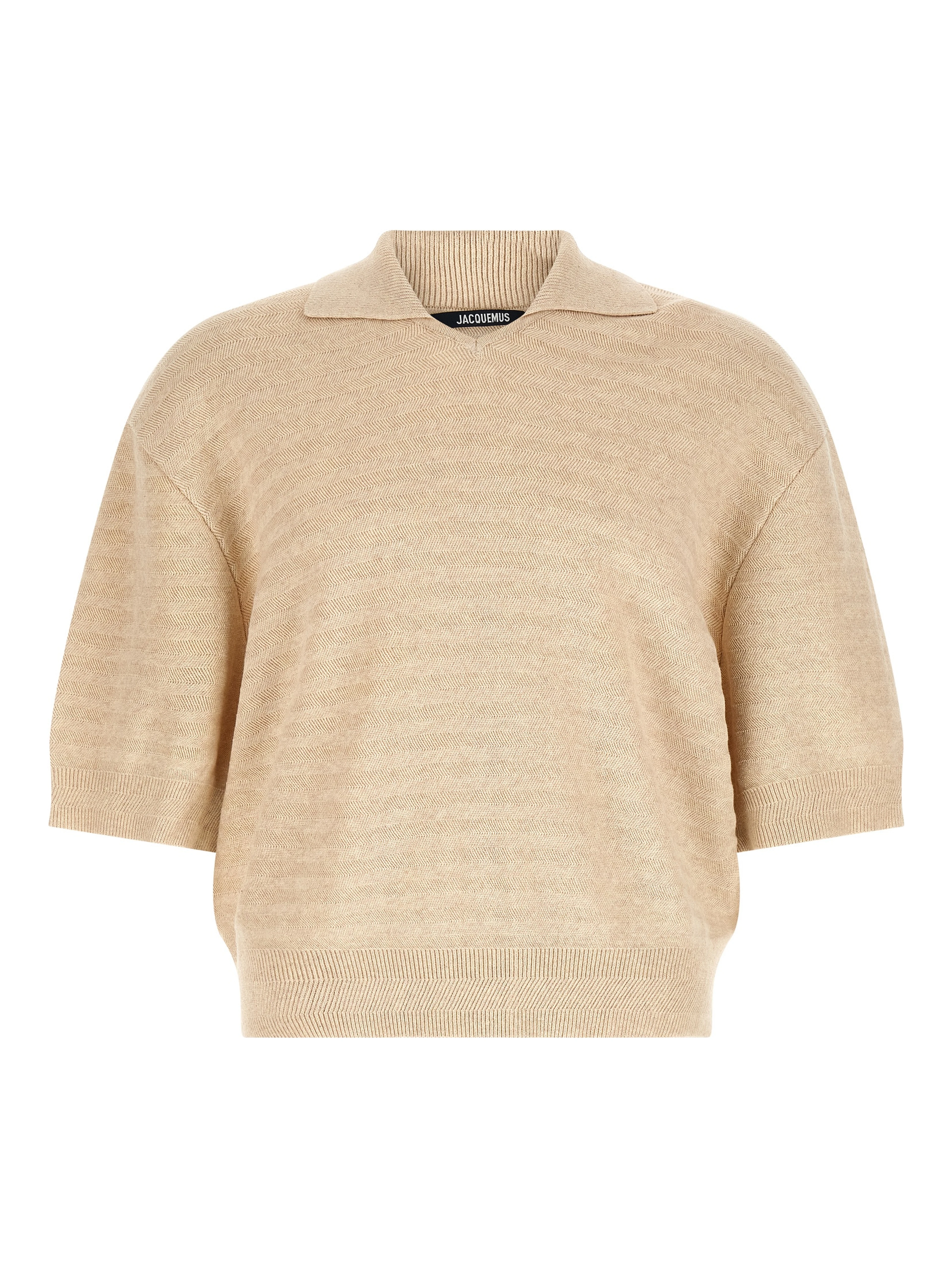 Beige Cotton Polo Shirt