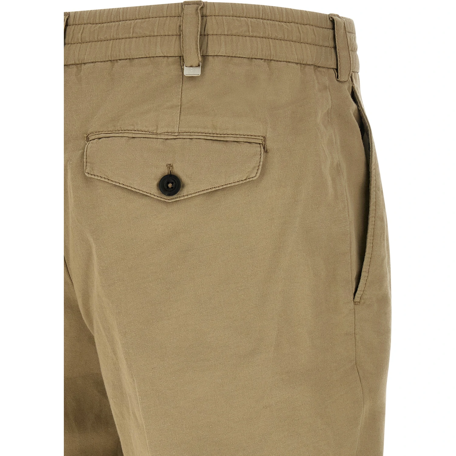 Beige Linen Casual Pants