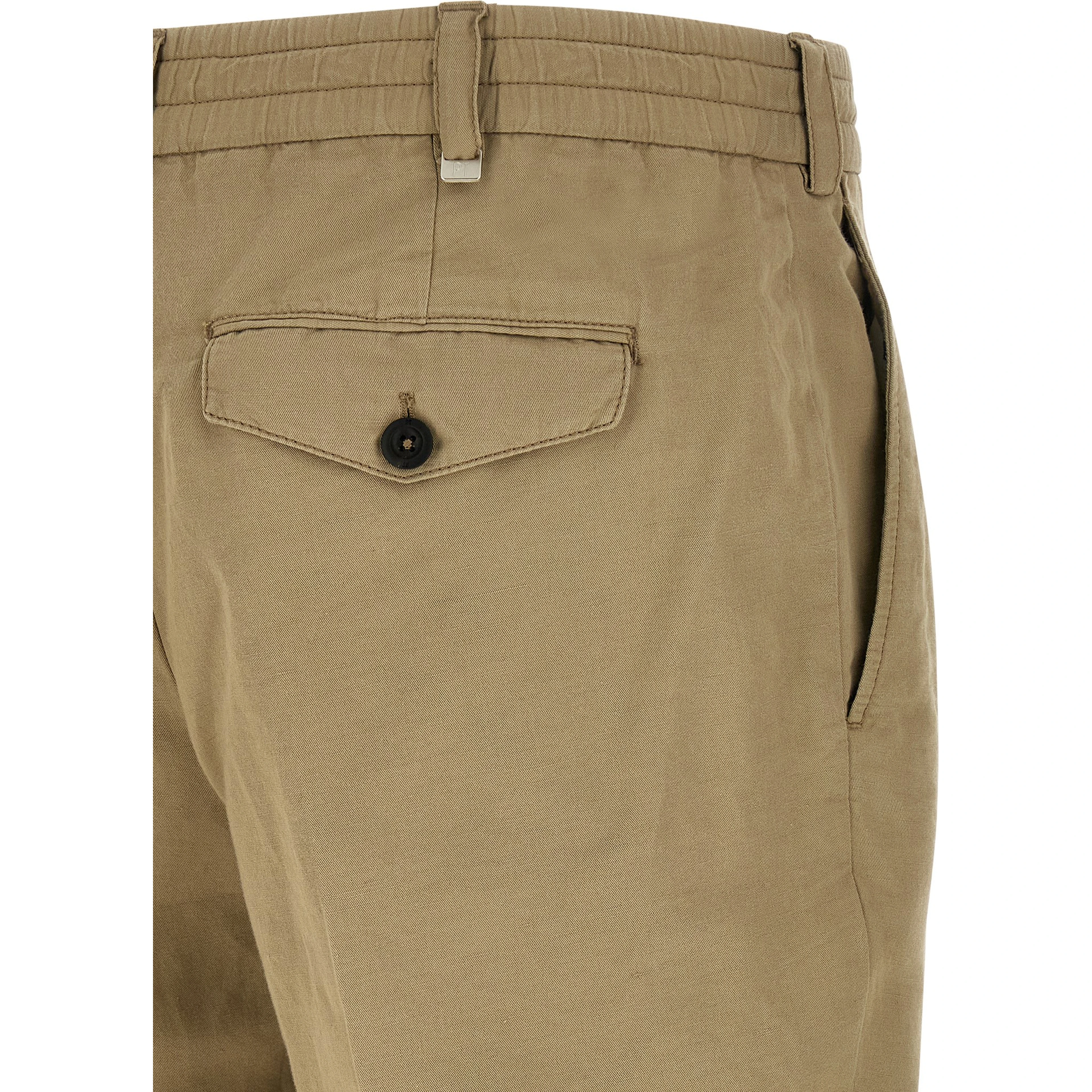Beige Linen Casual Pants