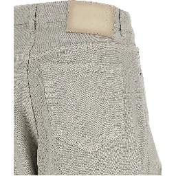 Gray Cotton Flared Jeans