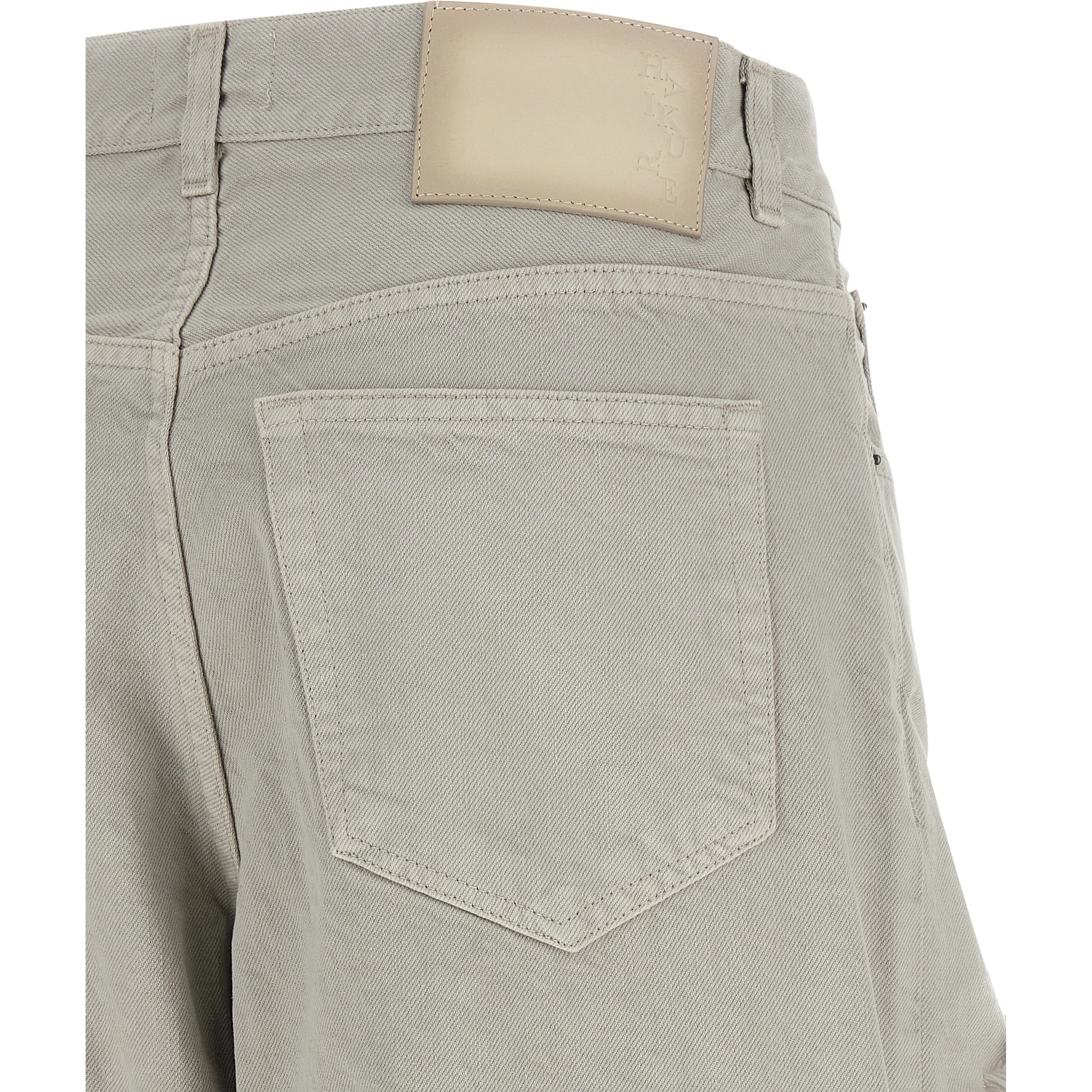 Gray Cotton Flared Jeans