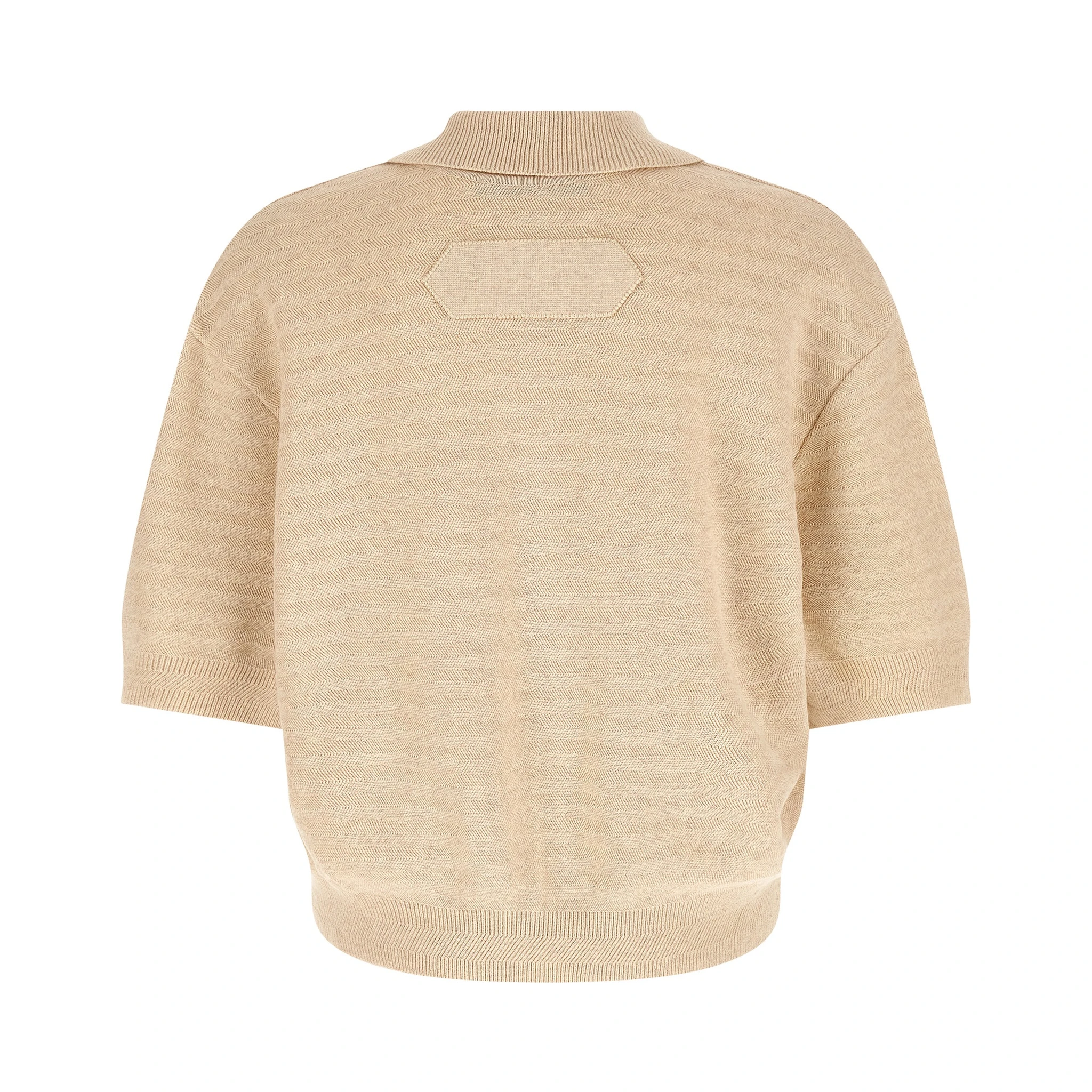 Beige Cotton Polo Shirt