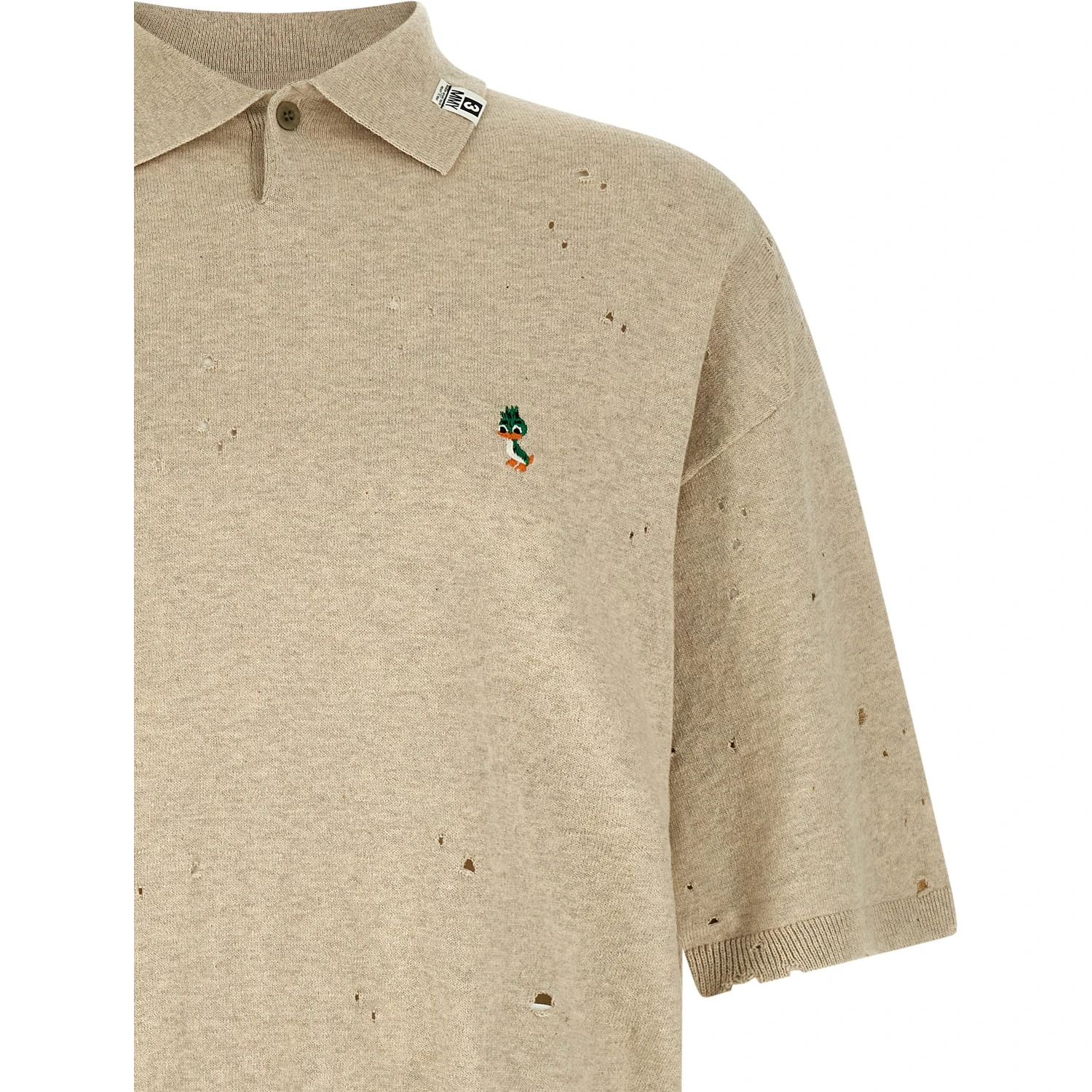 Beige Cotton Polo Shirt