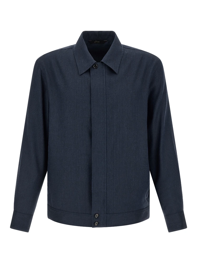 Blue Linen Full-Length Jacket