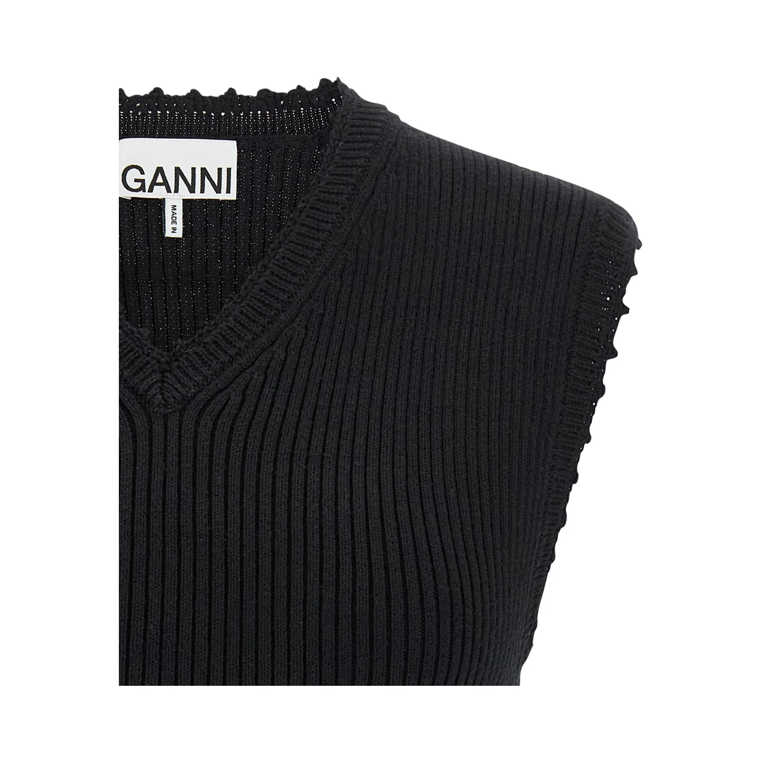 Black Organic Cotton Sleeveless Jacket