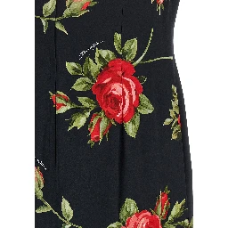 Black Viscose Midi Dress
