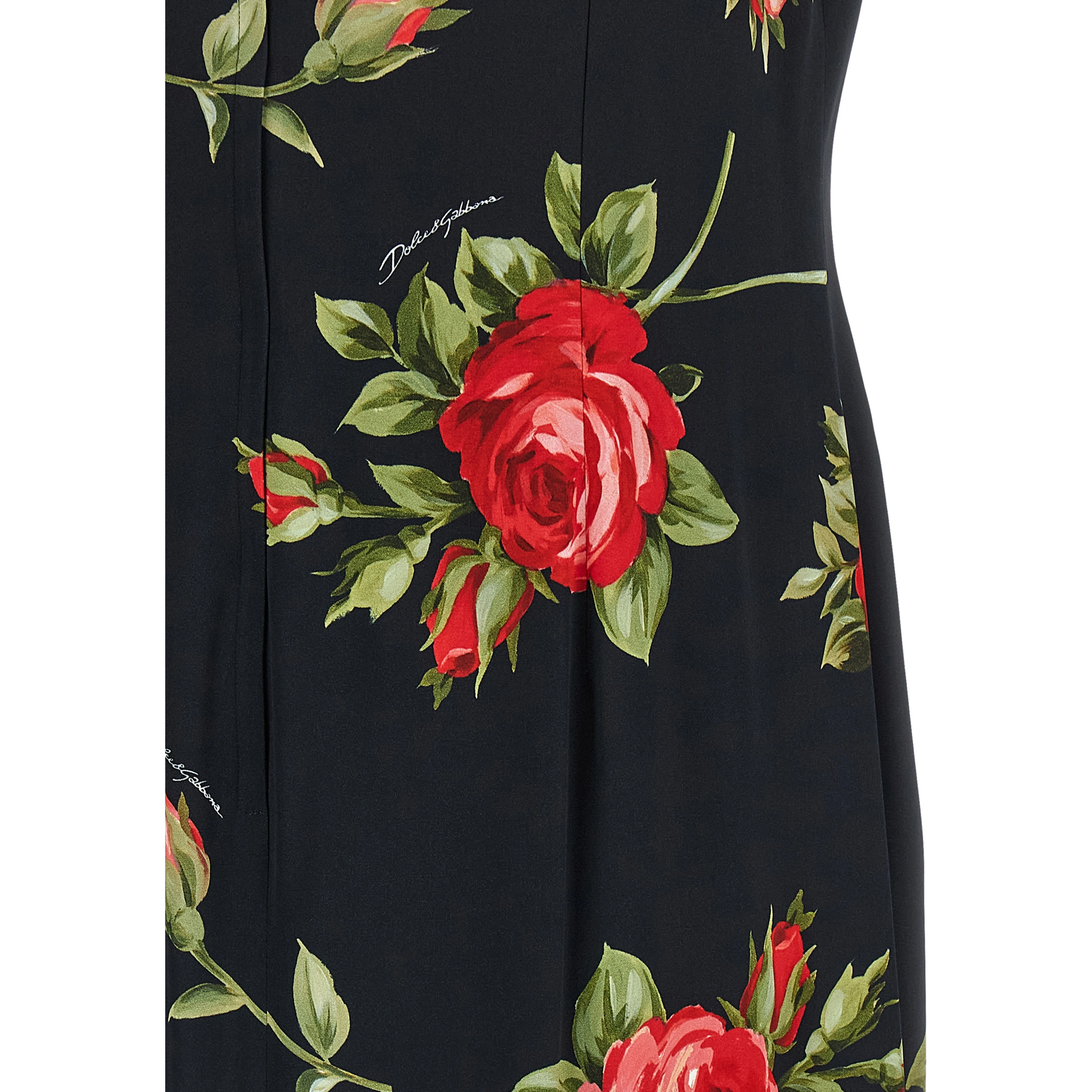 Black Viscose Midi Dress