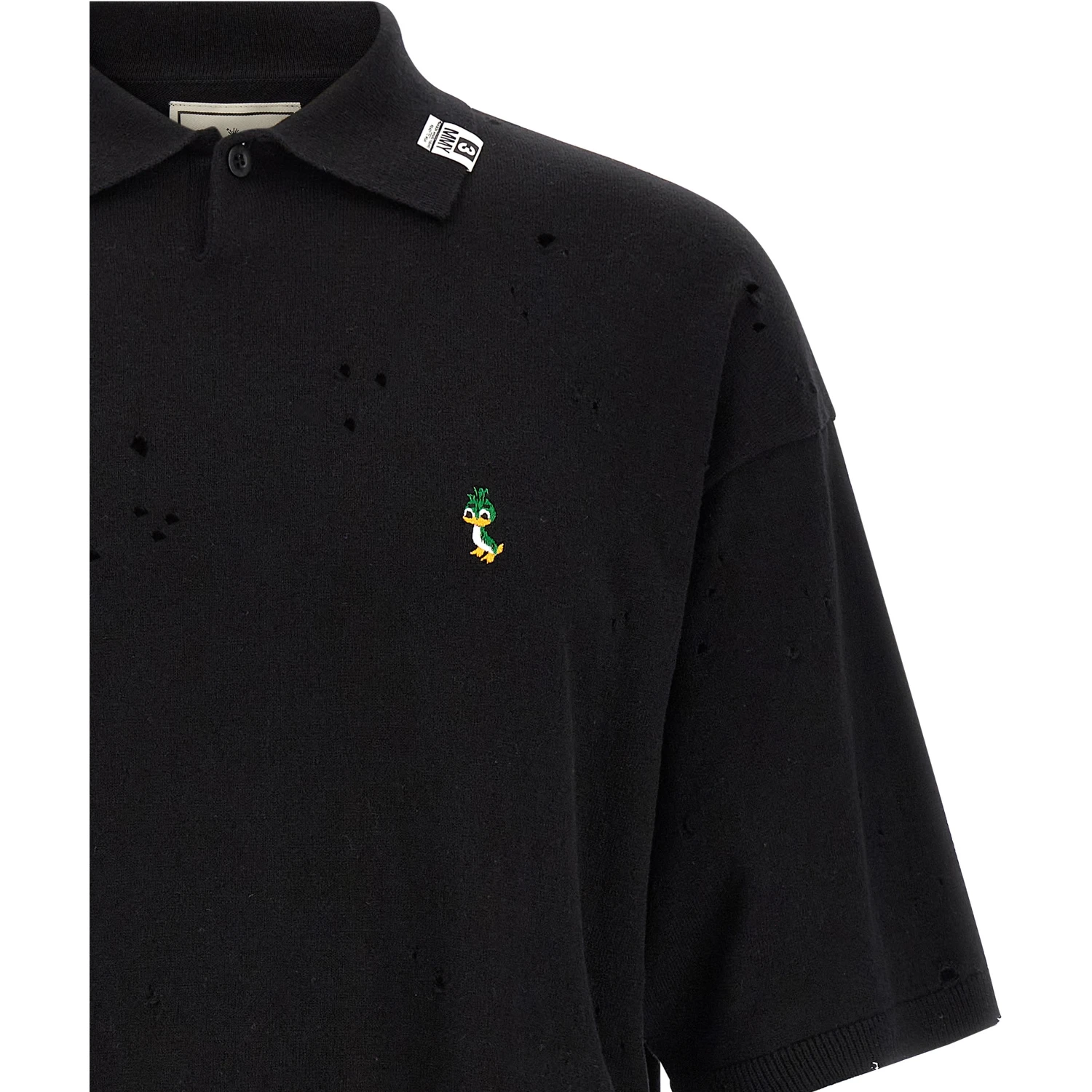 Black Cotton Polo Shirt